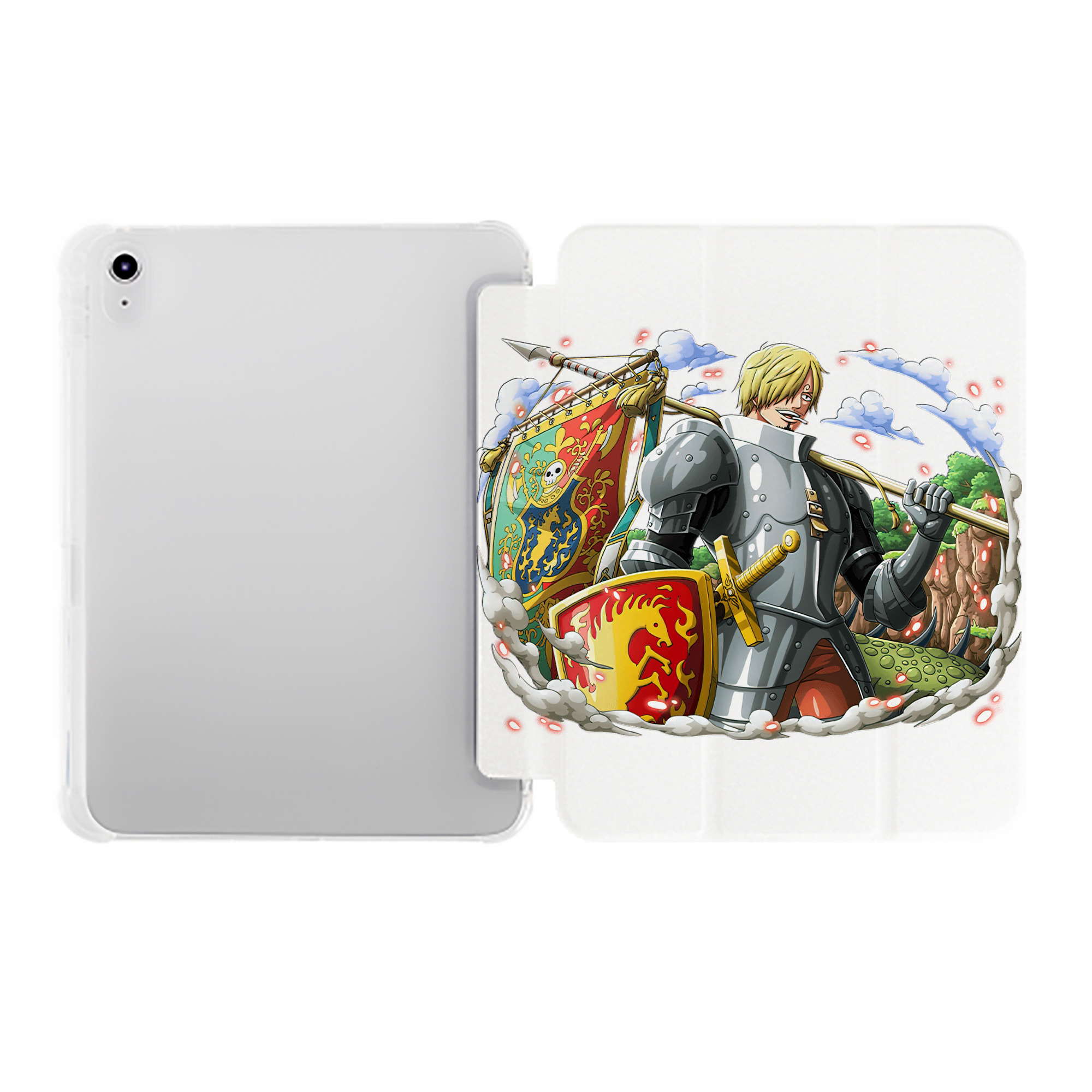 （画像用） ワンピース サンジ ONE PIECE Sanji IPad ケース ペン収納付き 三つ折りスタンド PUレザー×シリコン 対応機種9.5/10.5/10.9インチ